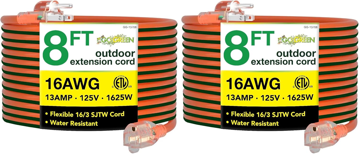 Go Green Power Inc. (GG-14025) 12/3 SJTW Outdoor Extension Cord, Lighted End, 25 ft
