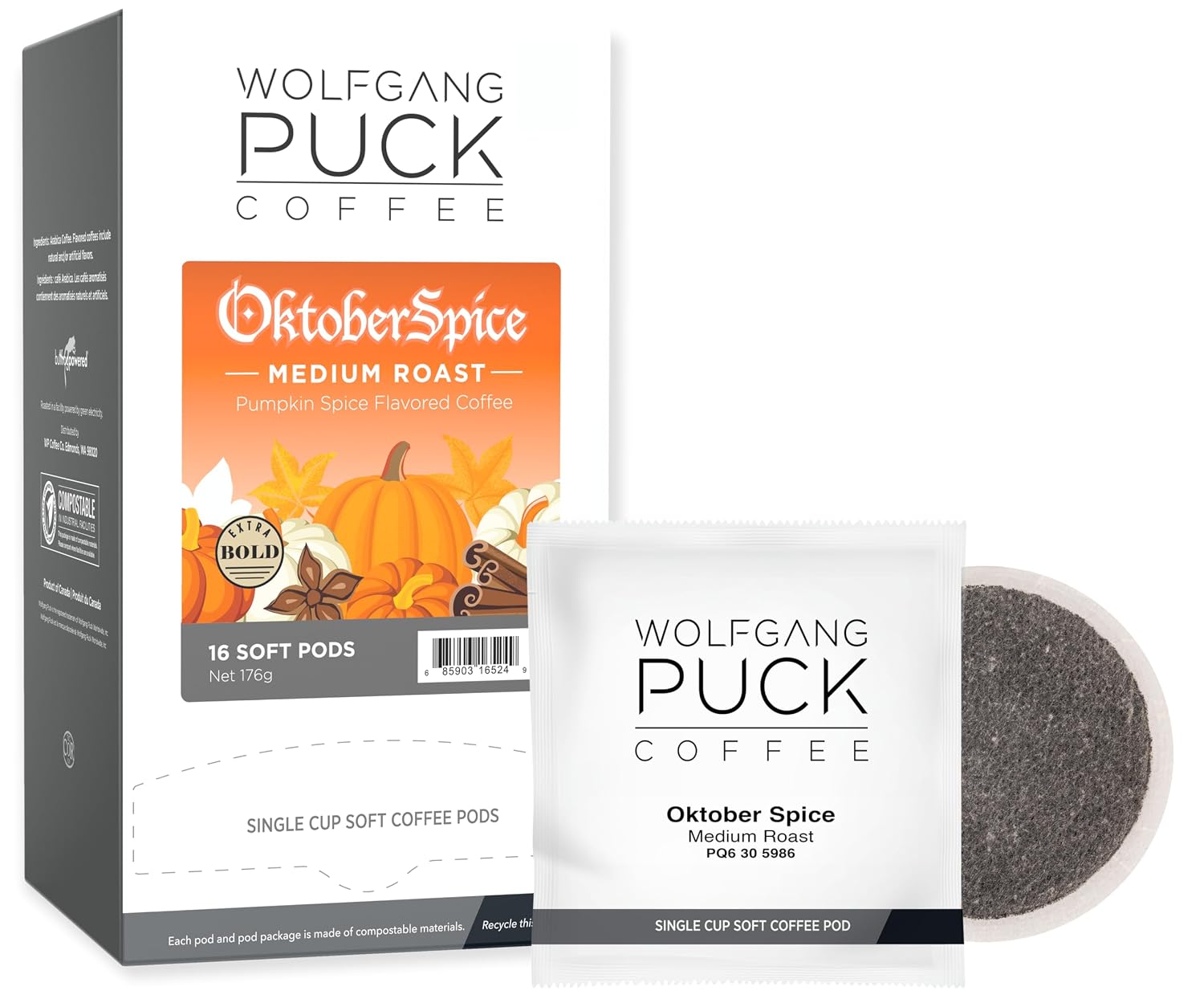 Wolfgang PuckCoffee, Caramel Cream, 9.5 Gram Soft Pods, 18 Count (Pack of 1)