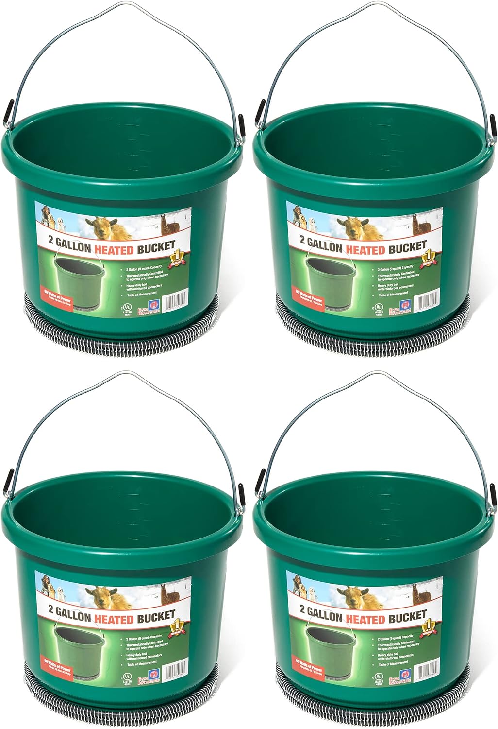 Farm Innovators Heated Water Bucket, 200W Heating Power - 16 Gallon Plastic Bucket with Replaceable Heating Element for Livestock Watering & Feeding | Thermostatically controlled to operate only when necessary, large 16-gallon capacity, anti-chew cord