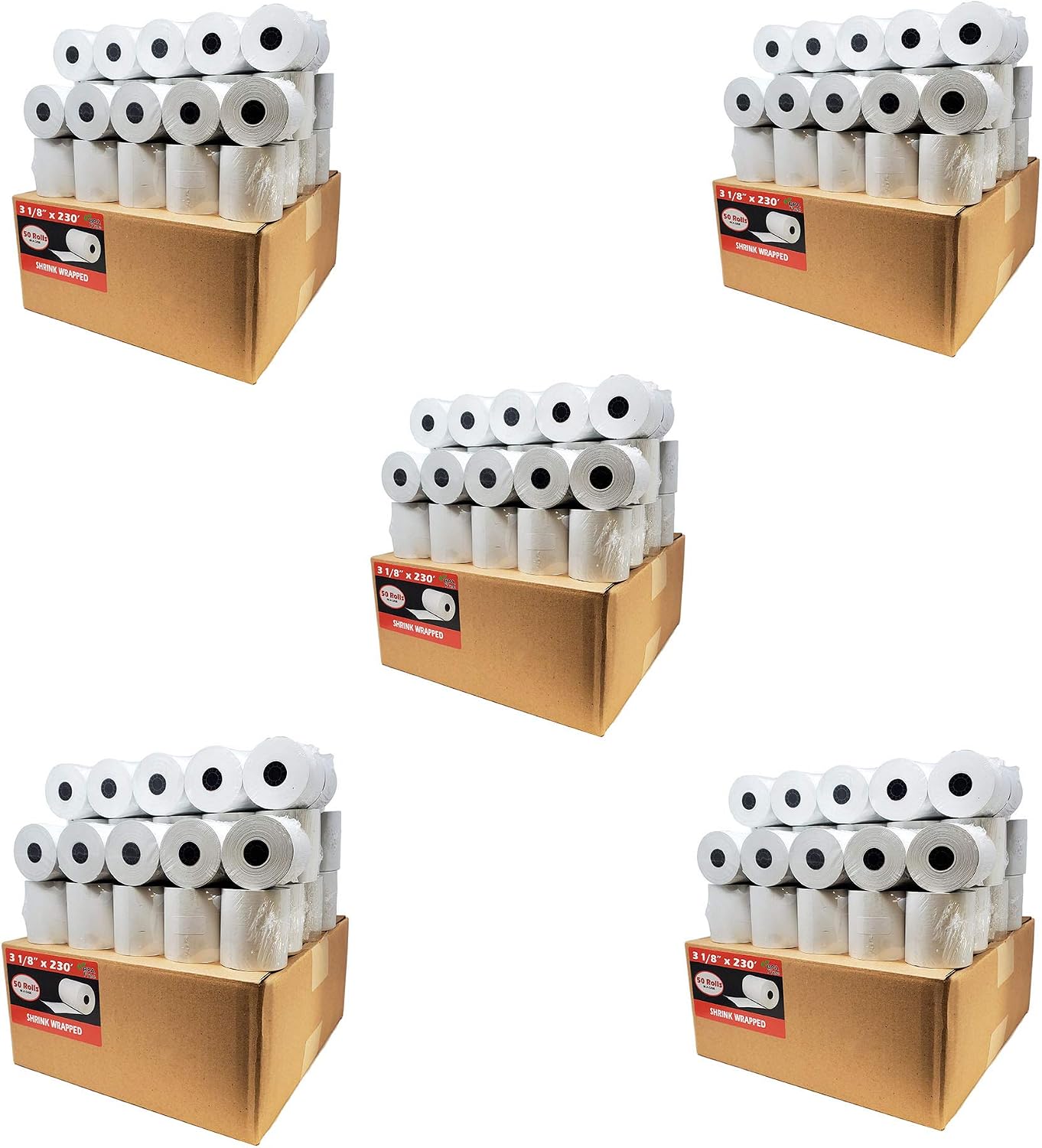 (50 Rolls) 3 1/8 x 230 Thermal Paper Receipt Rolls (55 GSM Premium Quality German Paper) Fits All POS Cash Registers BPA Free - BuyRegisterRolls