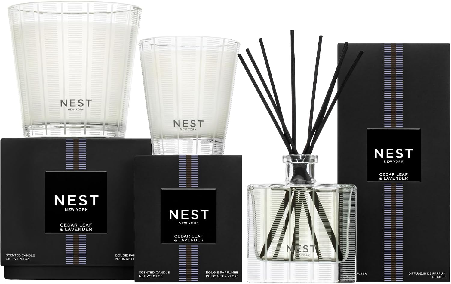 NEST New York Scented Classic Candle, Grapefruit - 8.1 oz - Up to 60-Hour Burn Time - Reusable Glass Vessel