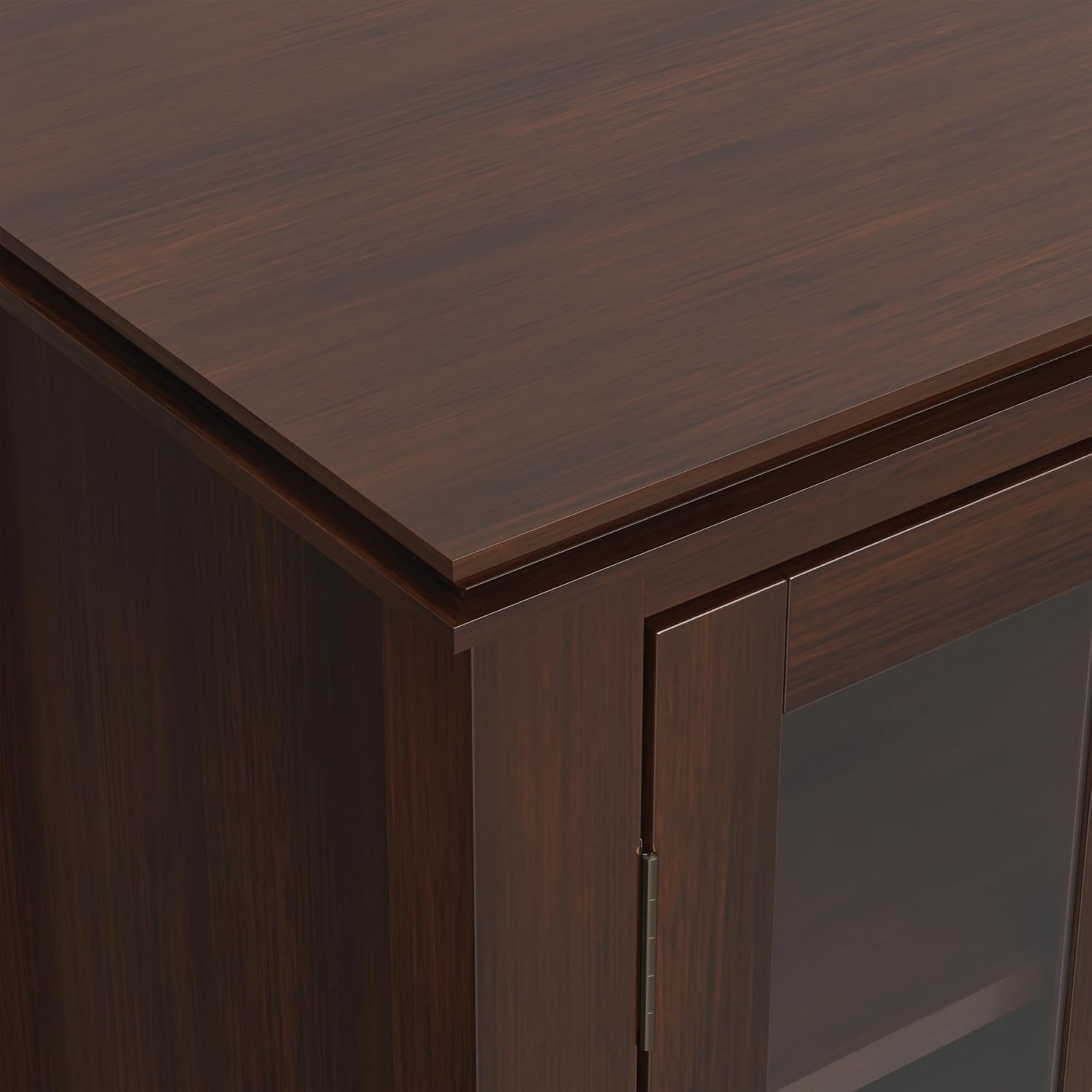SIMPLIHOME Artisan 53" Wide Solid Wood TV Stand in Russet Brown