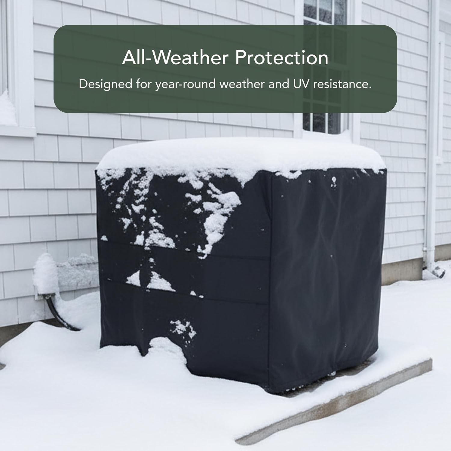 Covermates Classic Heavy-Duty Air Conditioner Cover - Durable All-Weather Protection for Outdoor Central AC Units - Water-Resistant 12-Gauge Vinyl Shell, 26W x 26D x 32H, Green