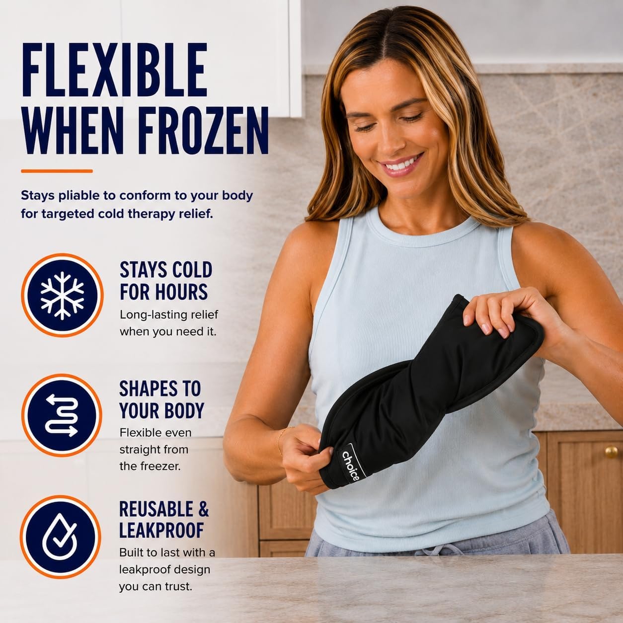 Gel Soft Flexible Ice Pack for Injuries Reusable - (Large: 11"x14.5") for Hip, Shoulder, Knee, Back - Comfy Cold Pack Compress for Swelling, Bruises, Surgery