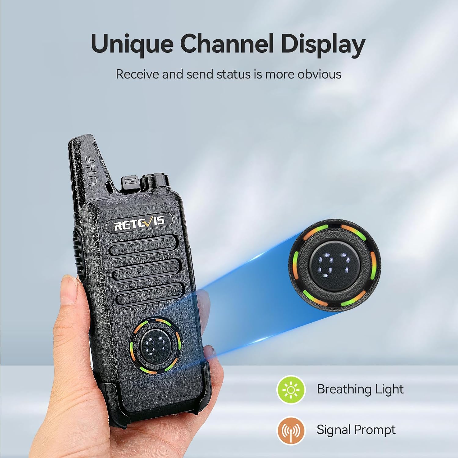 Retevis RT22S Walkie Talkies for Adults, 2 Way Radio with Earpiece(10 Pack) | For Daycare, Hospitality&Retail, Intuitive Channel Display