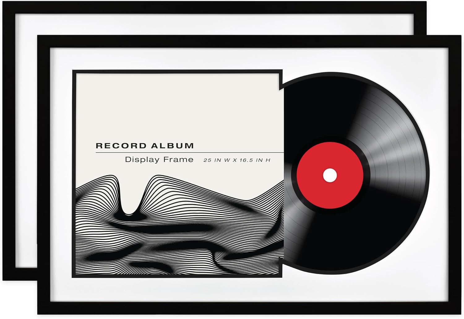 MCS Single Matted Record Album Frame, 15x15, Black