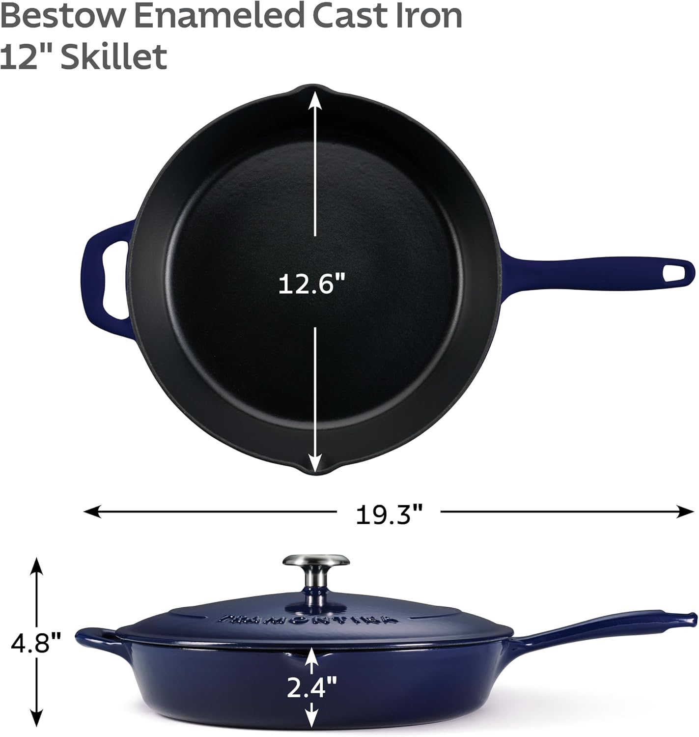 Tramontina Bestow Enameled Cast Iron 10-Inch Skillet, Blue | Perfect Pan for Frying, Searing, and Oven-to-Table Cooking