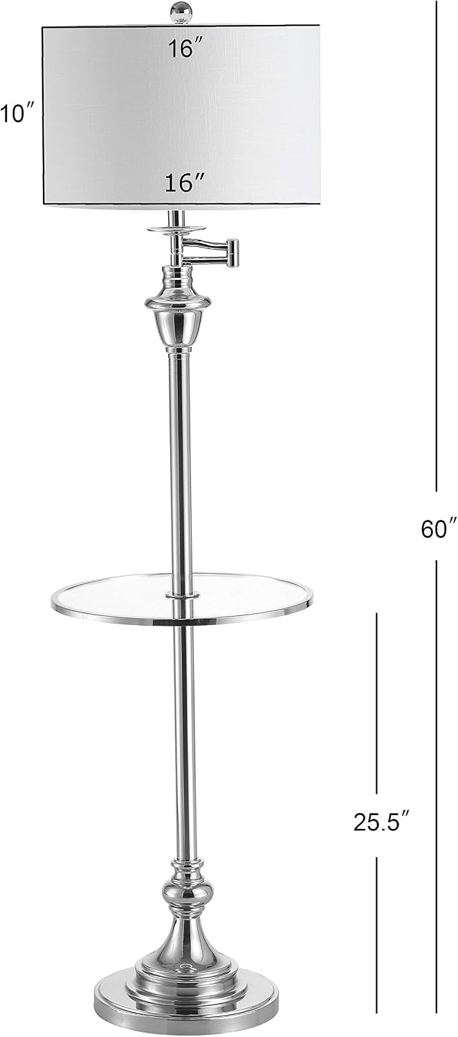 JONATHAN Y Cora 60" Metal Swing Arm Floor Lamp, Oil Rubbed Bronze/Clear