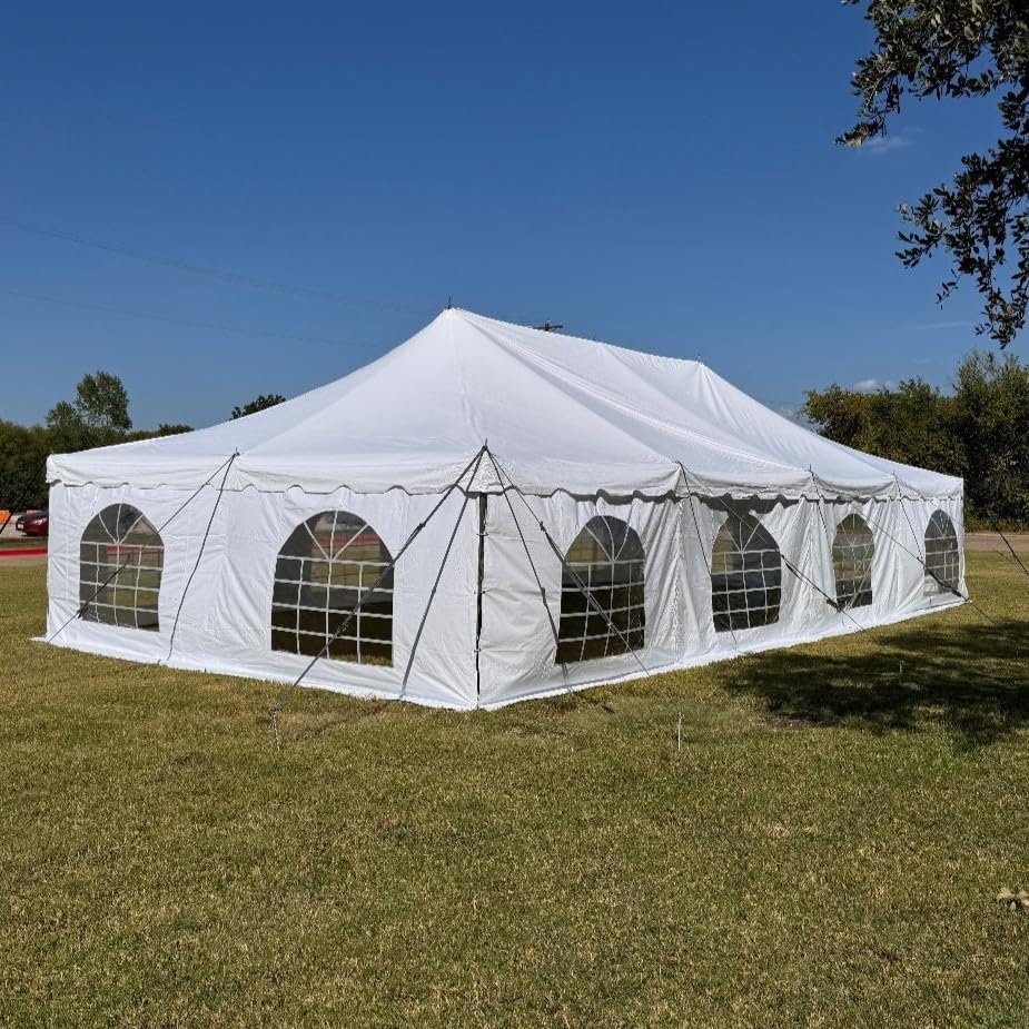 DELTA 40x20 PVC Pole Tent Outdoor Party Canopy with Free Bags,Fire Retardant