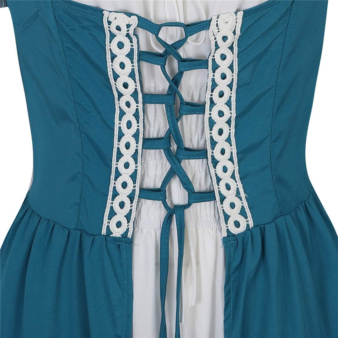 Kranchungel Renaissance Costume Women Dress: Flowy Long Sleeve Medieval Dress for Renaissance Faires & Medieval Festival