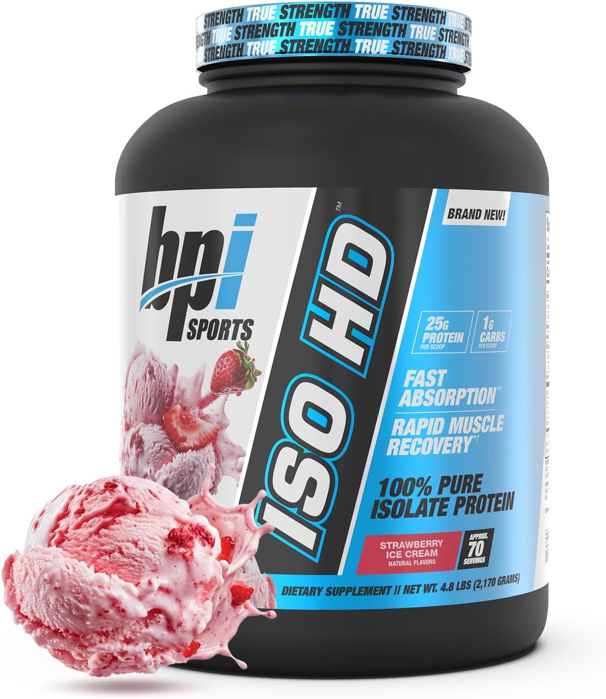 BPI Sports ISO HD Isolate Protein Powder – 100% Whey Isolate, Protein Powder for Muscle Gain - Chocolate Brownie, 5.4 Pounds - 69 Servings