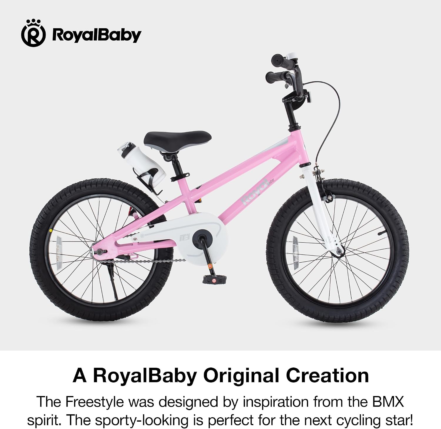 RoyalBaby Freestyle Kids Bike 12 14 16 Inch with Training Wheels, 18 Inch with Kickstand, Bicycle for Ages 3-10 Years Boys Girls