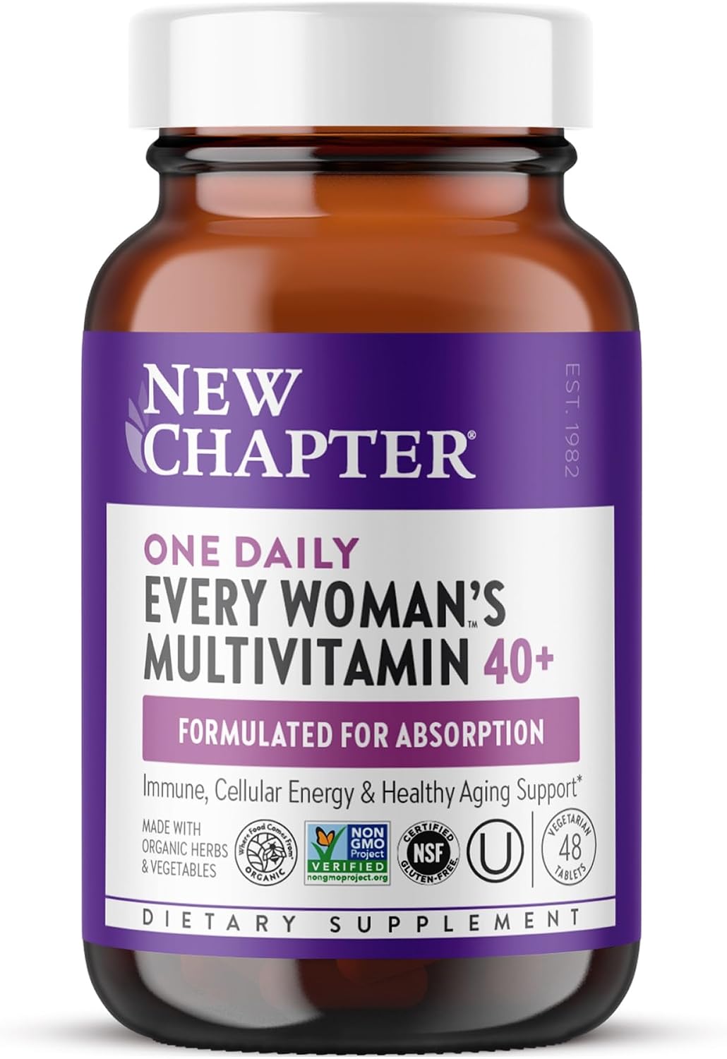 New Chapter Every Woman’s One Daily 40+ - Multivitamin for Women - Supports Immune, Bone, Hormone & Cellular Energy Health* - Non-GMO, Gluten Free, Dairy Free, Vegetarian & Kosher - 96 Tablets