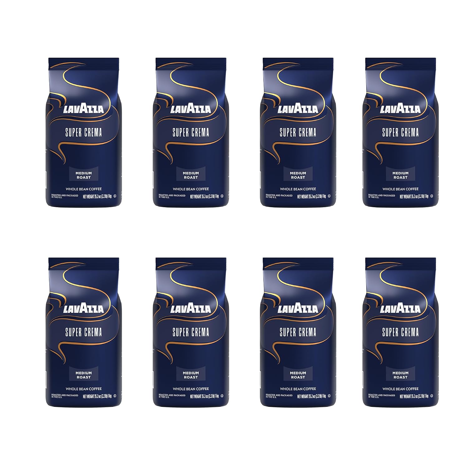 Lavazza Super Crema Whole Bean Coffee, Medium Espresso Roast, Arabica and Robusta Blend, 2.2 lb Bag, Package May Vary (Pack of 1)
