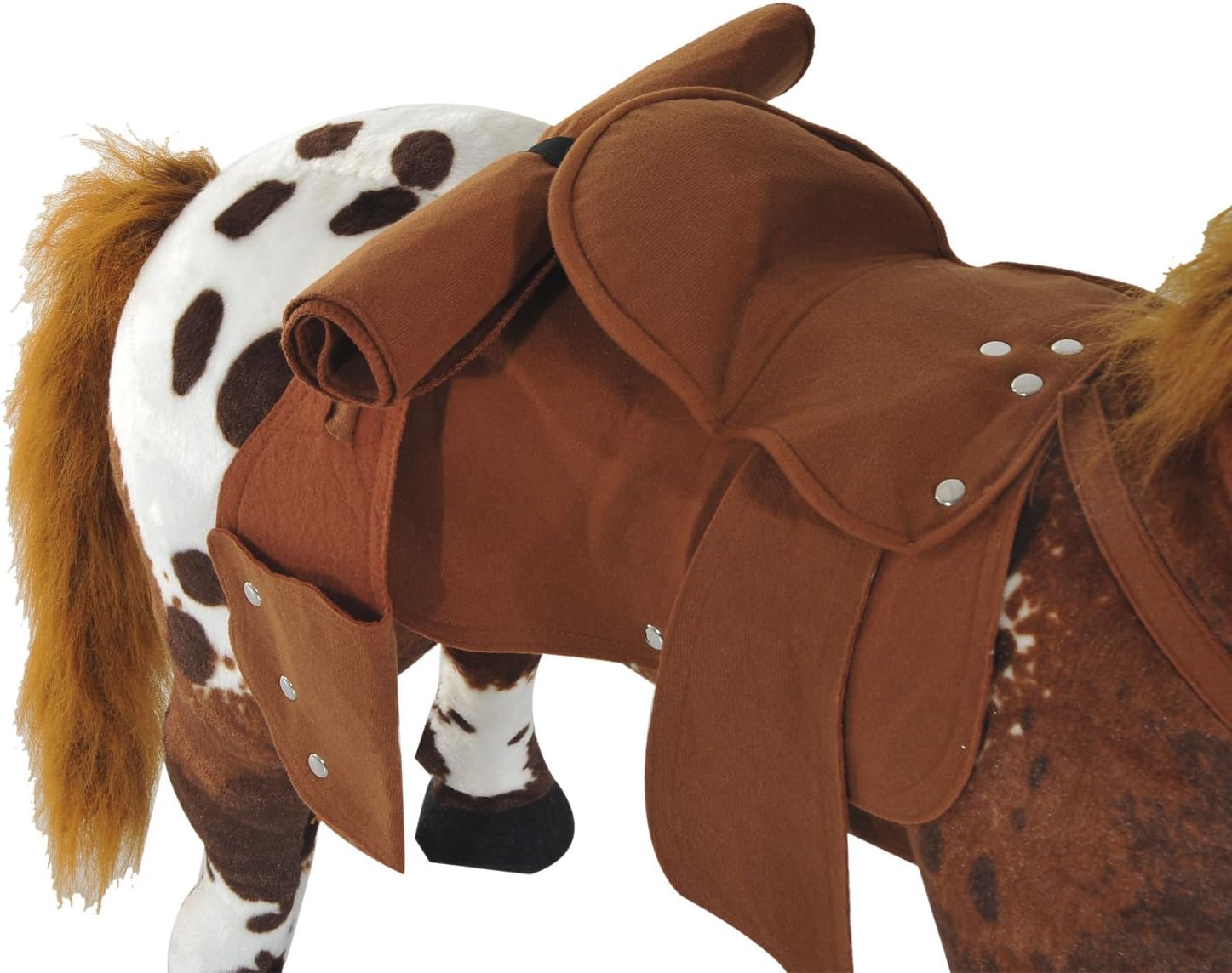 Qaba Sound-Making Ride On Horse for Toddlers 3-5 with Padding Brown | Neighing and Galloping Sound, Stuffed Animal Horse Toy for Kids, Soft Feel