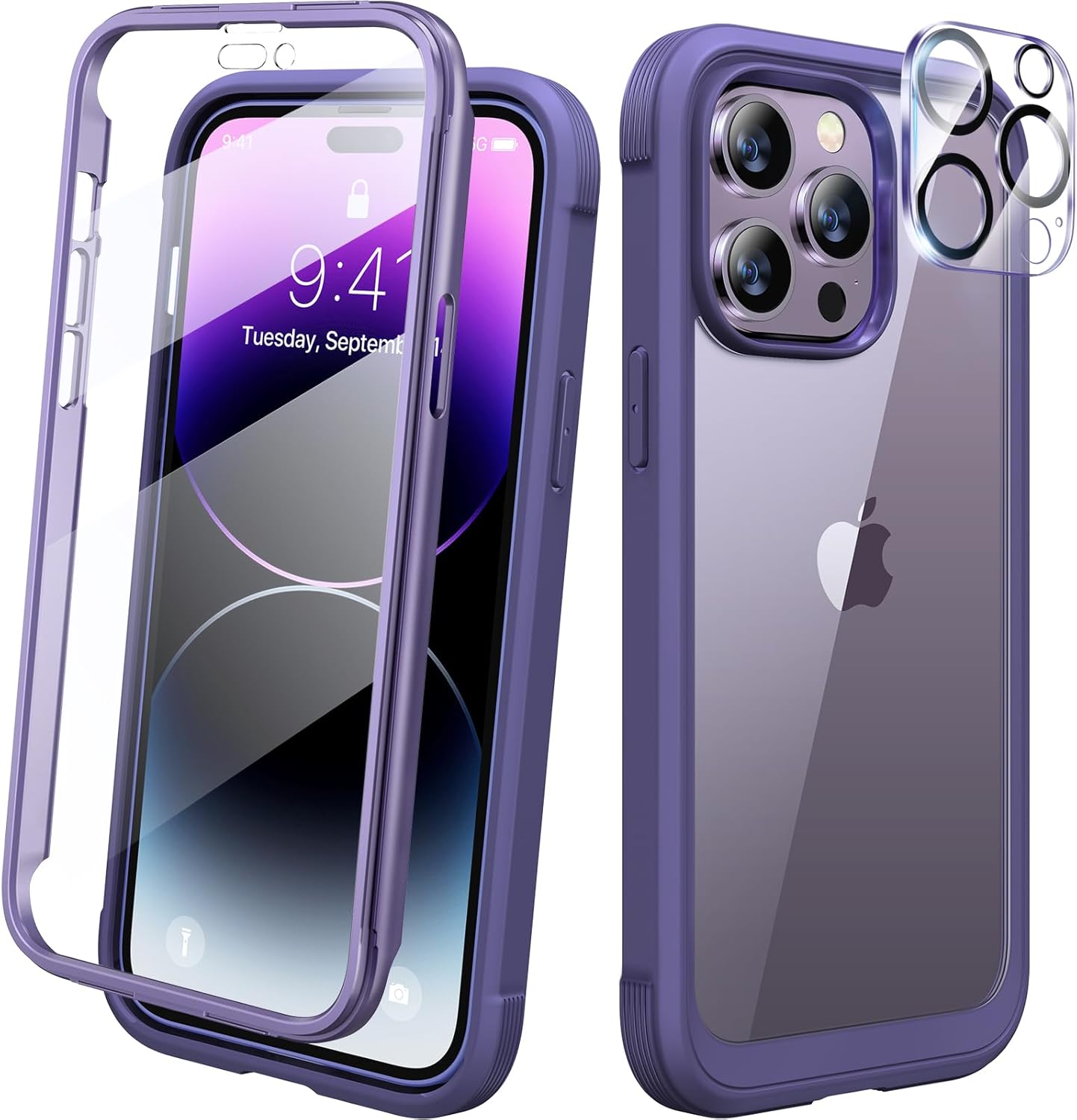 Diaclara Designed for iPhone 12 Mini Case, Full Body Rugged with Built-in Touch Sensitive Anti-Scratch Screen Protector