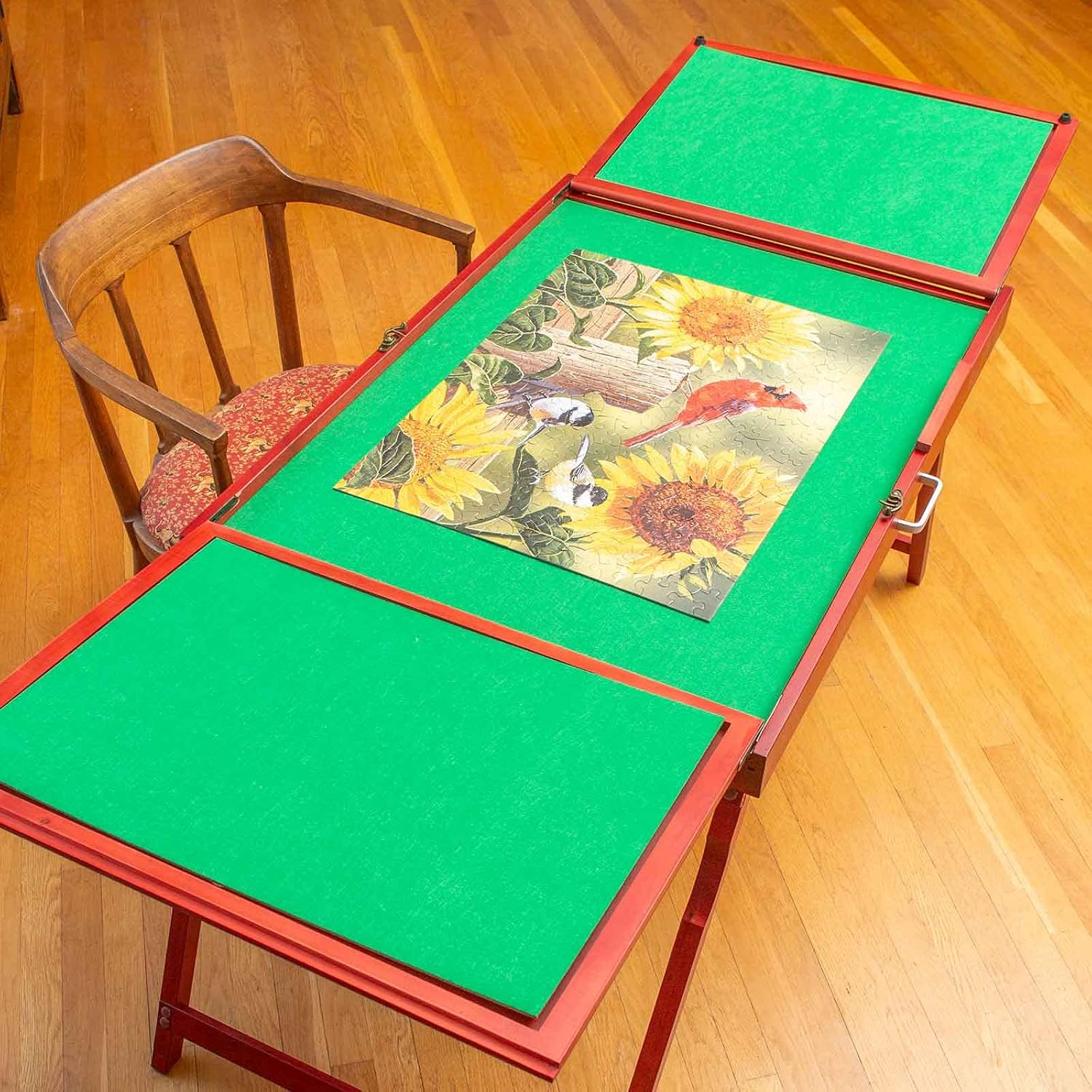 Bits and Pieces Fold-and-go Wooden Jigsaw Puzzle Table with Legs Folding Puzzle Board 1500 Pieces, Non-Slip Top, Carry Handle