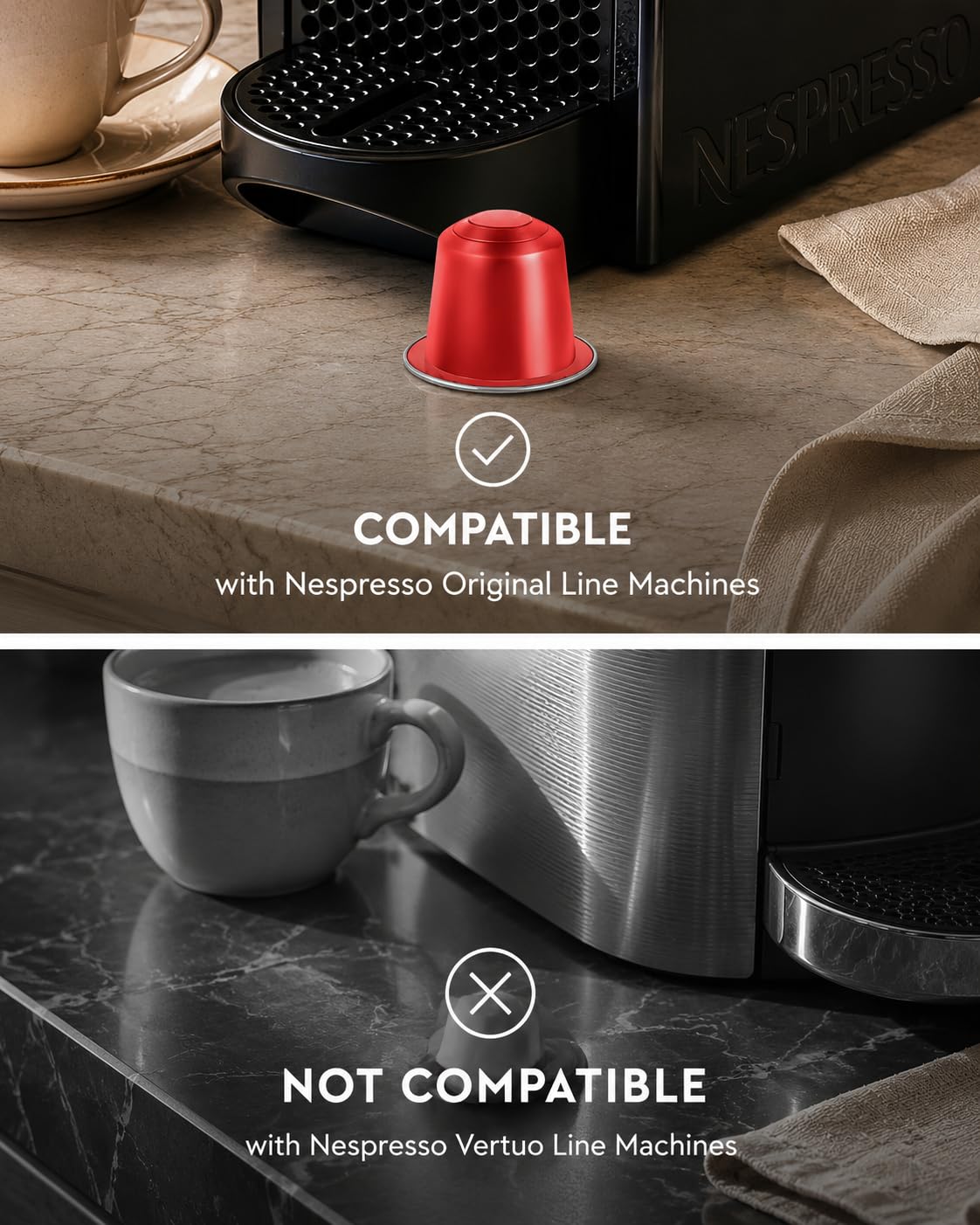 ROSSO CAFFÈ Espresso Pods for Nespresso Original Machines, Variety Pack 60 | Six Distinct Coffee Blends • Smooth to Intense Roasts • Rich Crema