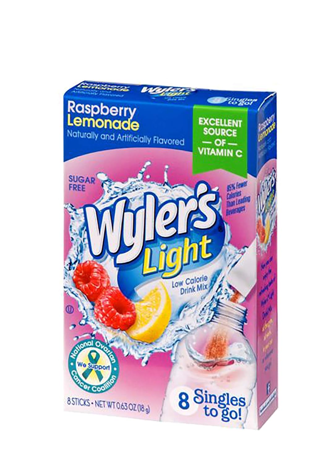 Wyler's Light raspberry-lemonade singles to go, sugar free, 8 packets per box (pack of 4 boxes)