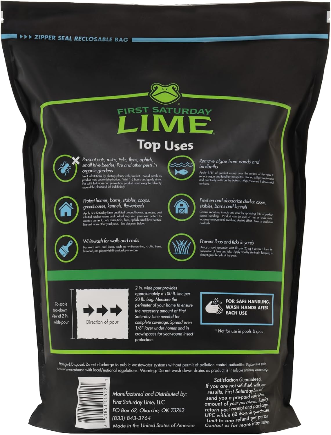 First Saturday Lime Insect Deterrent 20LB | Natural Repellent for Outdoors