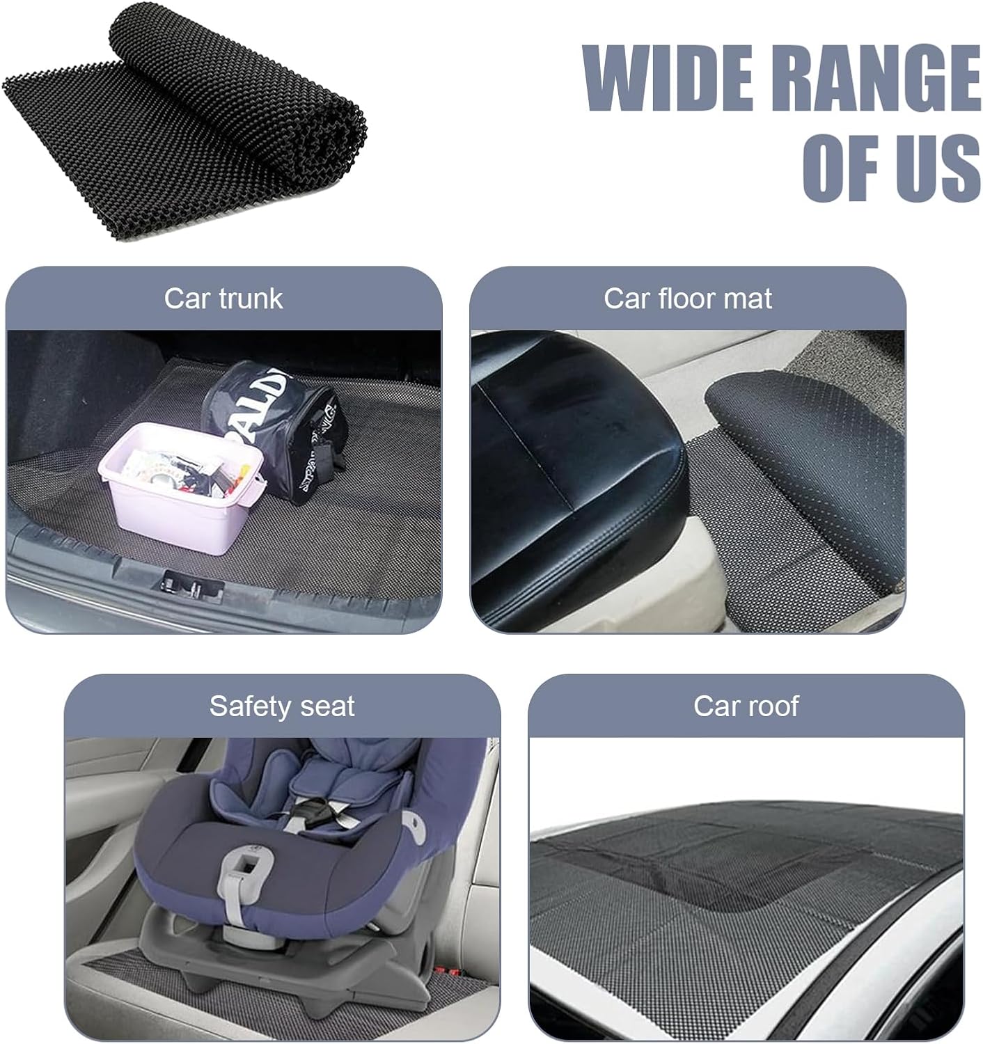 Car Roof Rack Pads, 47" x 39" Non-Slip Roof Cargo Bag Protective Mat, PVC Soft Shell Roof Cushioned Protection Layer Accessories for Rooftop Cargo Bag