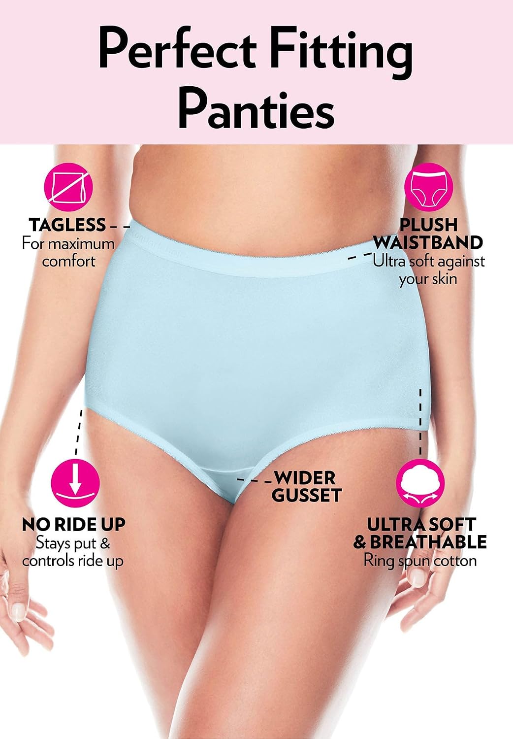 Comfort Choice Plus Size Full Coverage Nylon Brief 10-Pack