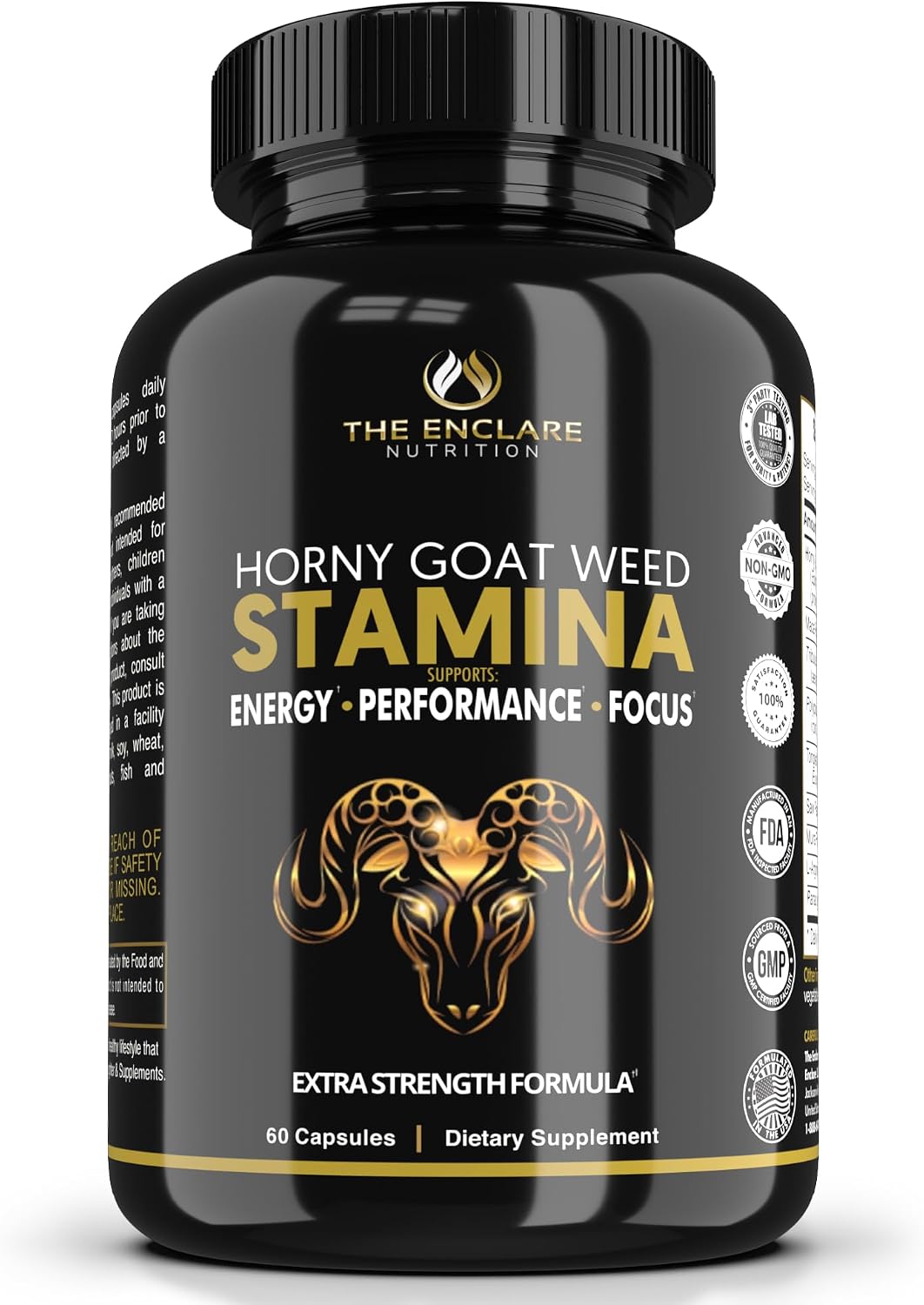 THE ENCLARE NUTRITION Horny Goat Weed for Men & Women with Maca Root Extract, Tribulus, L-Arginine, Ginseng