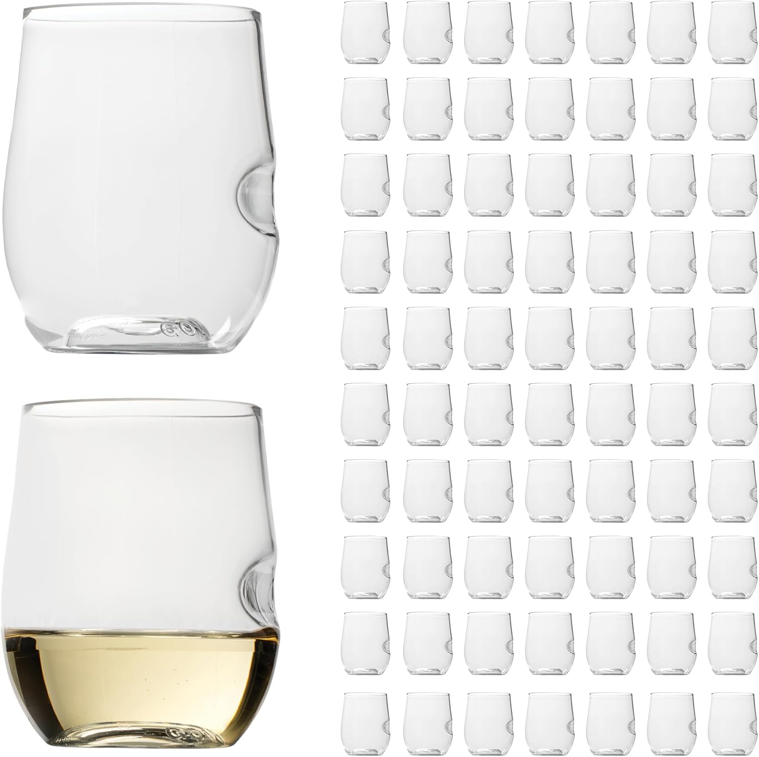 GOVINO Unbreakable Plastic Wine Glasses - Stemless Shatterproof Tritan Glassware, Fancy Cups That Look Like Glass, 12oz, Set of 4