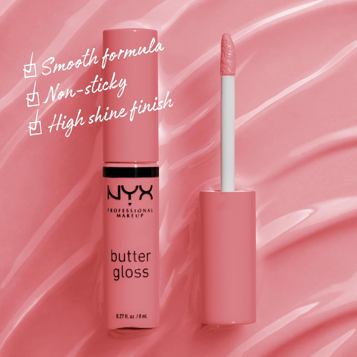 NYX PROFESSIONAL MAKEUP Butter Gloss, Non-Sticky Lip Gloss - Praline (Deep Nude)