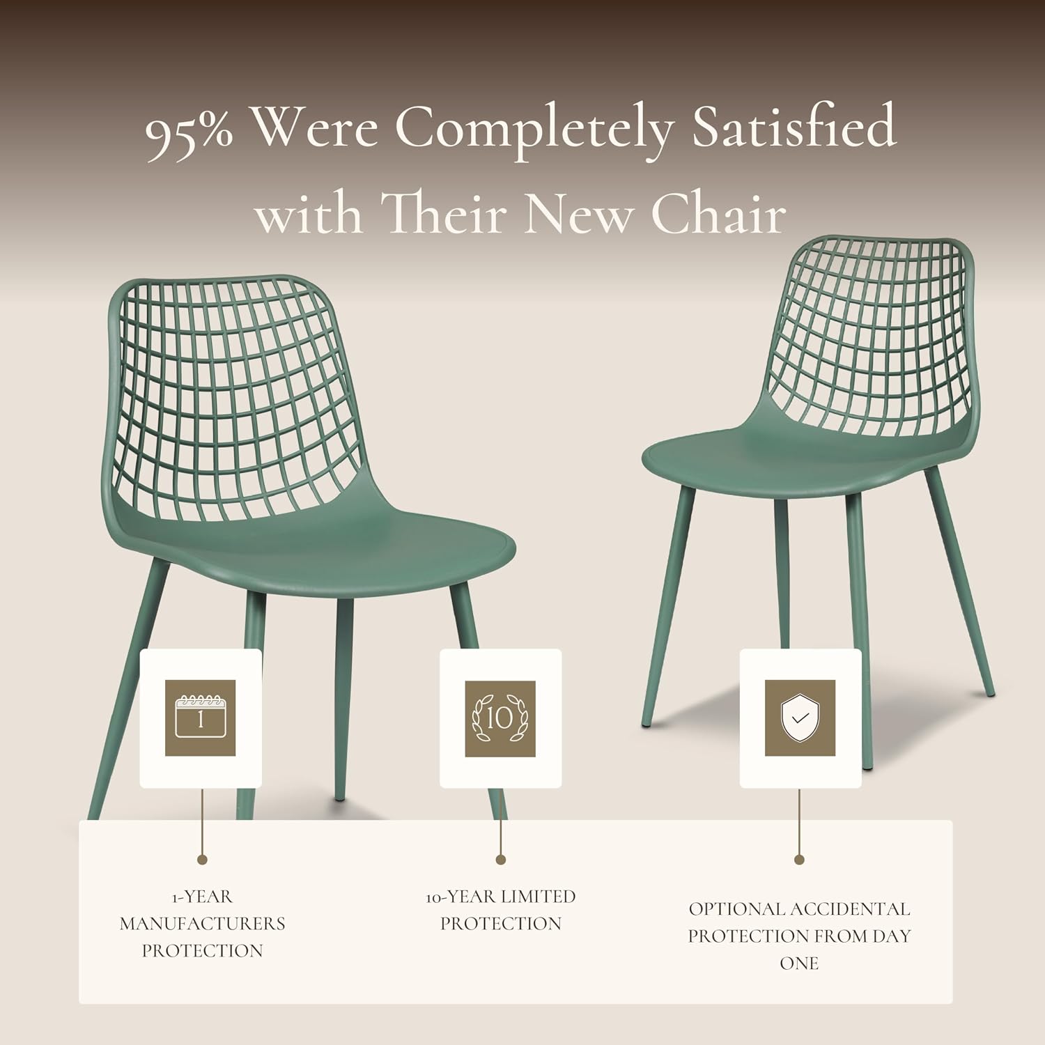 Poly & BARK Isla Modern Kitchen Chairs Set of 4 - Plastic Dining Chair with Metal Legs - Quick Assembly Simple Cafe Chairs Plastic for Indoor or