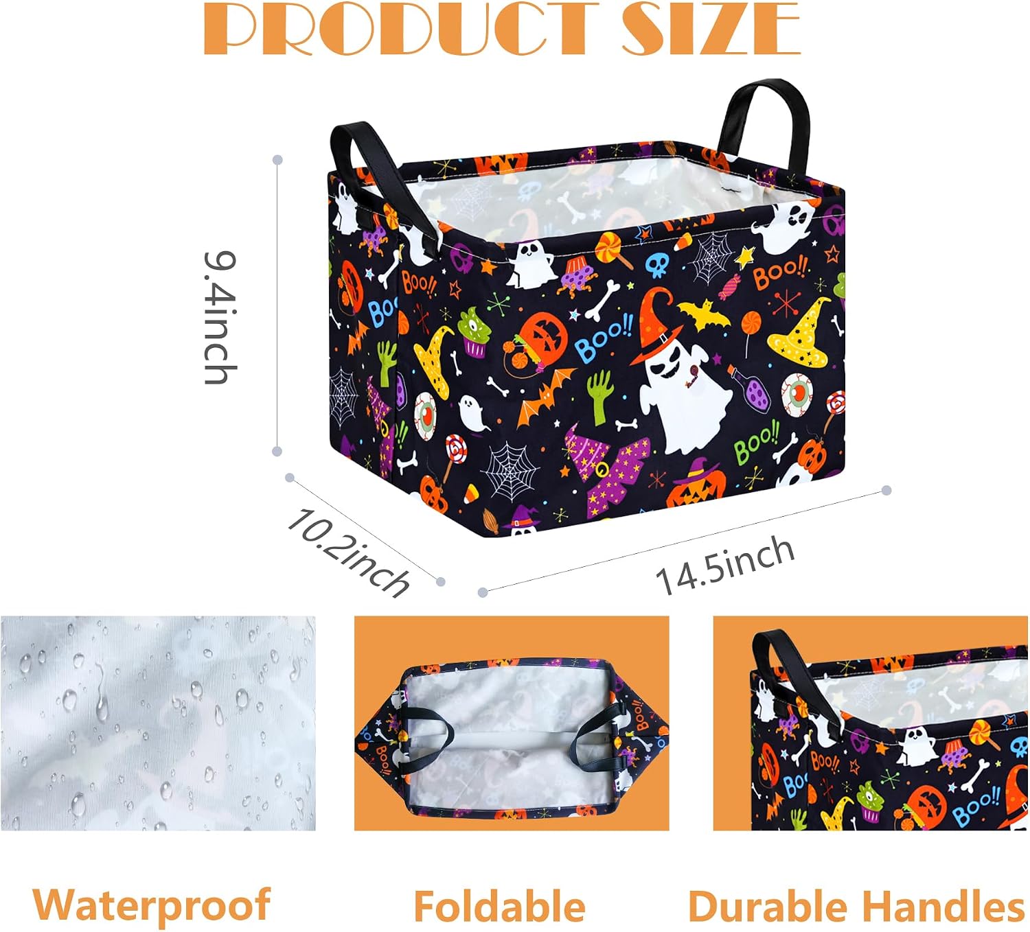 MAIZMZ Rectangular Storage Basket Collapsible Organizer Bin Waterproof Toy Box for Organizing Home/Dorm/Kitchen/Pet/Office/Closet/Shelf/Gift Baskets