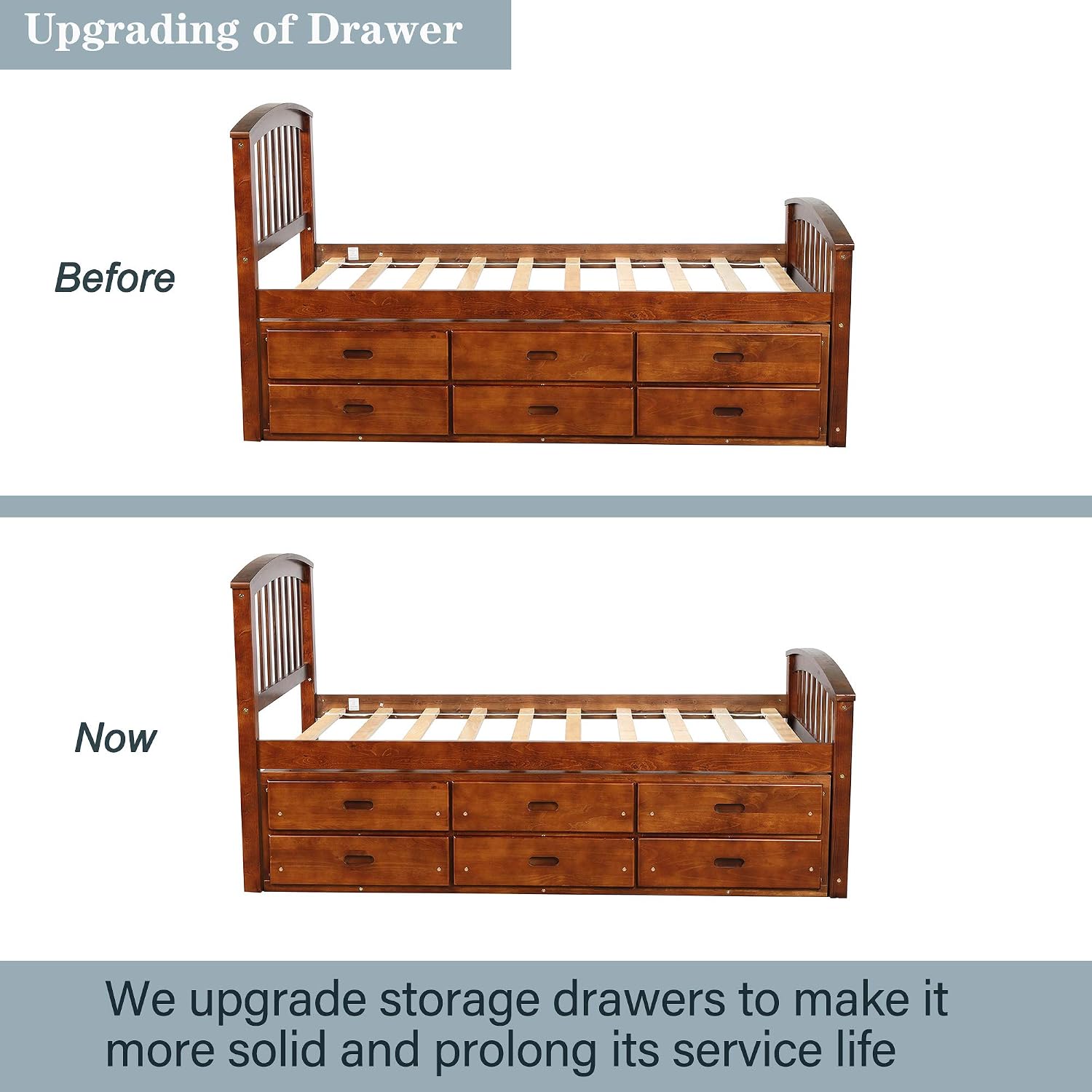 Harper & Bright Designs Twin Captain's Bed Storage Daybed with 6 Drawers for Kids Teens and Adults (Espresso)