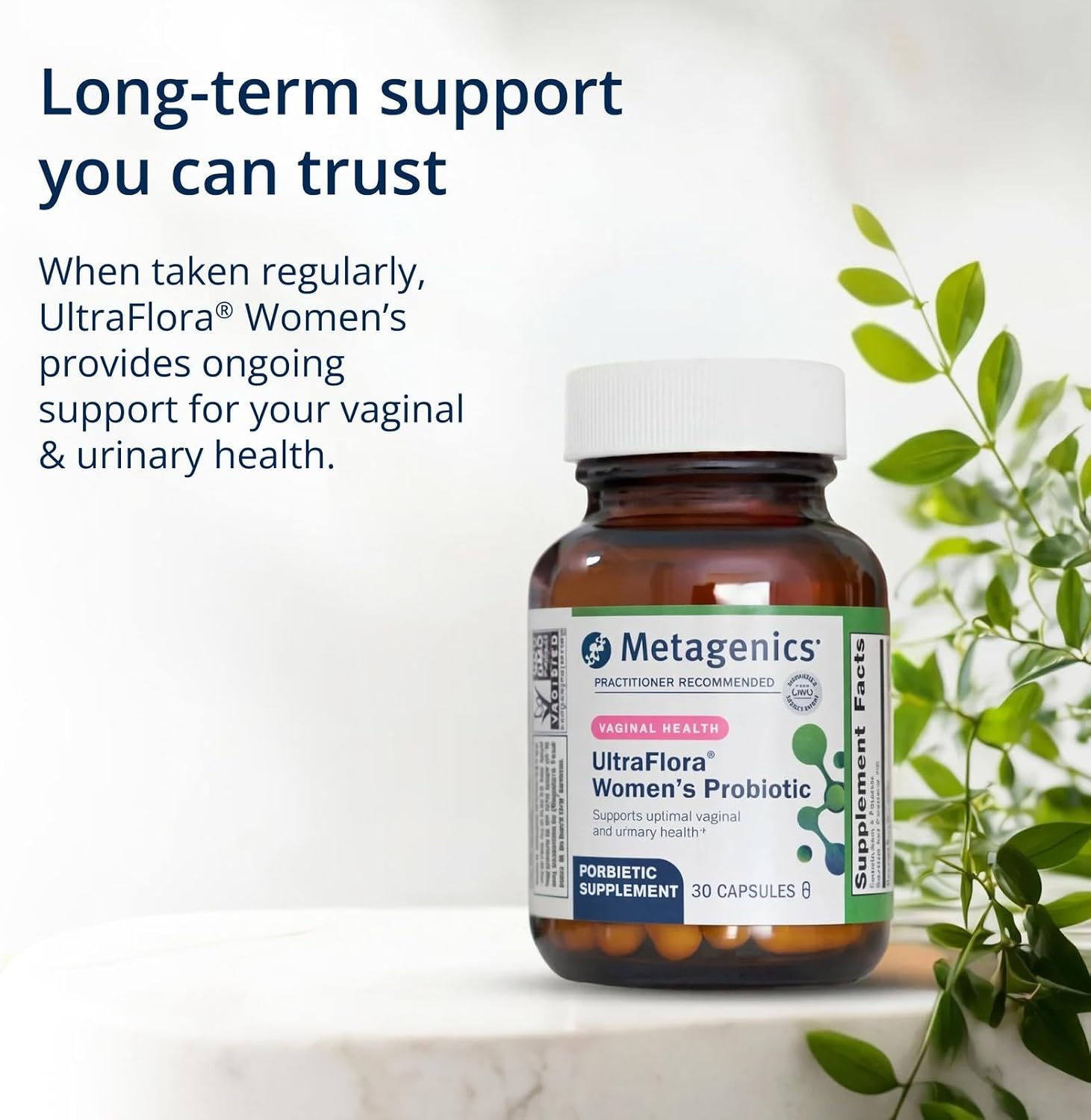 Metagenics UltraFlora Women’s Probiotic – Shelf-Stable Supplement for Vaginal Health