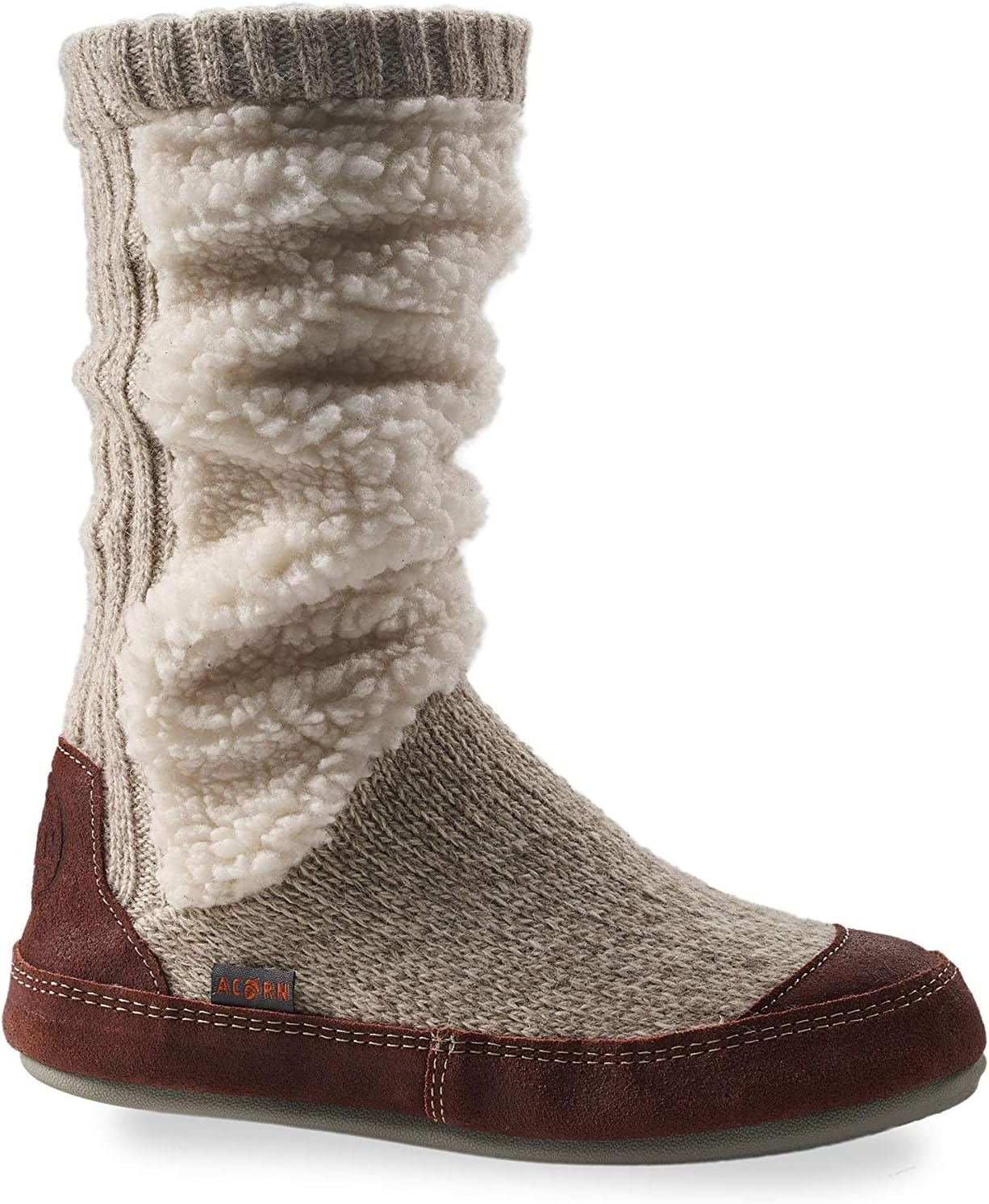 Acorn Slouch Boots Slippers for Women - Comfy, Memory Foam, Non-Slip, Durable, Mid-Calf House Slipper with Indoor/Outdoor Sole
