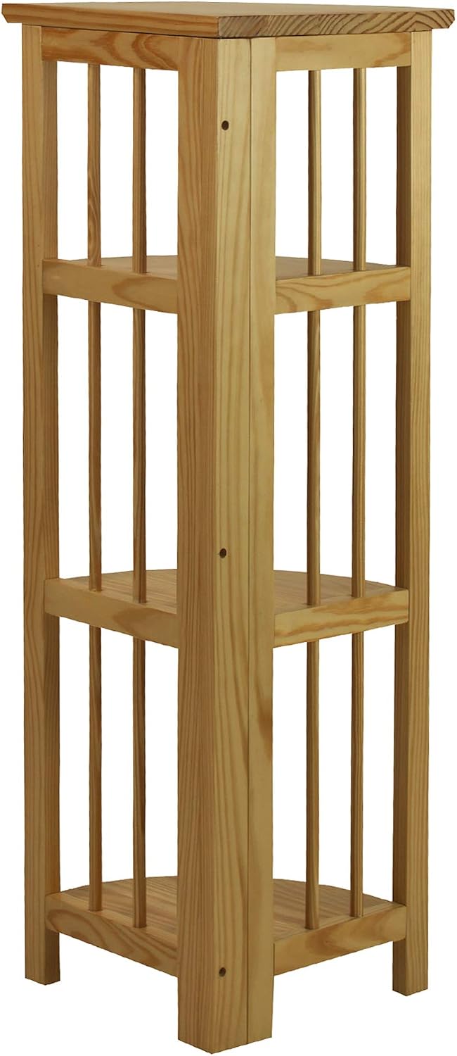 Casual Home 3-Shelf Folding Stackable Bookcase (27.5" Wide)-Walnut