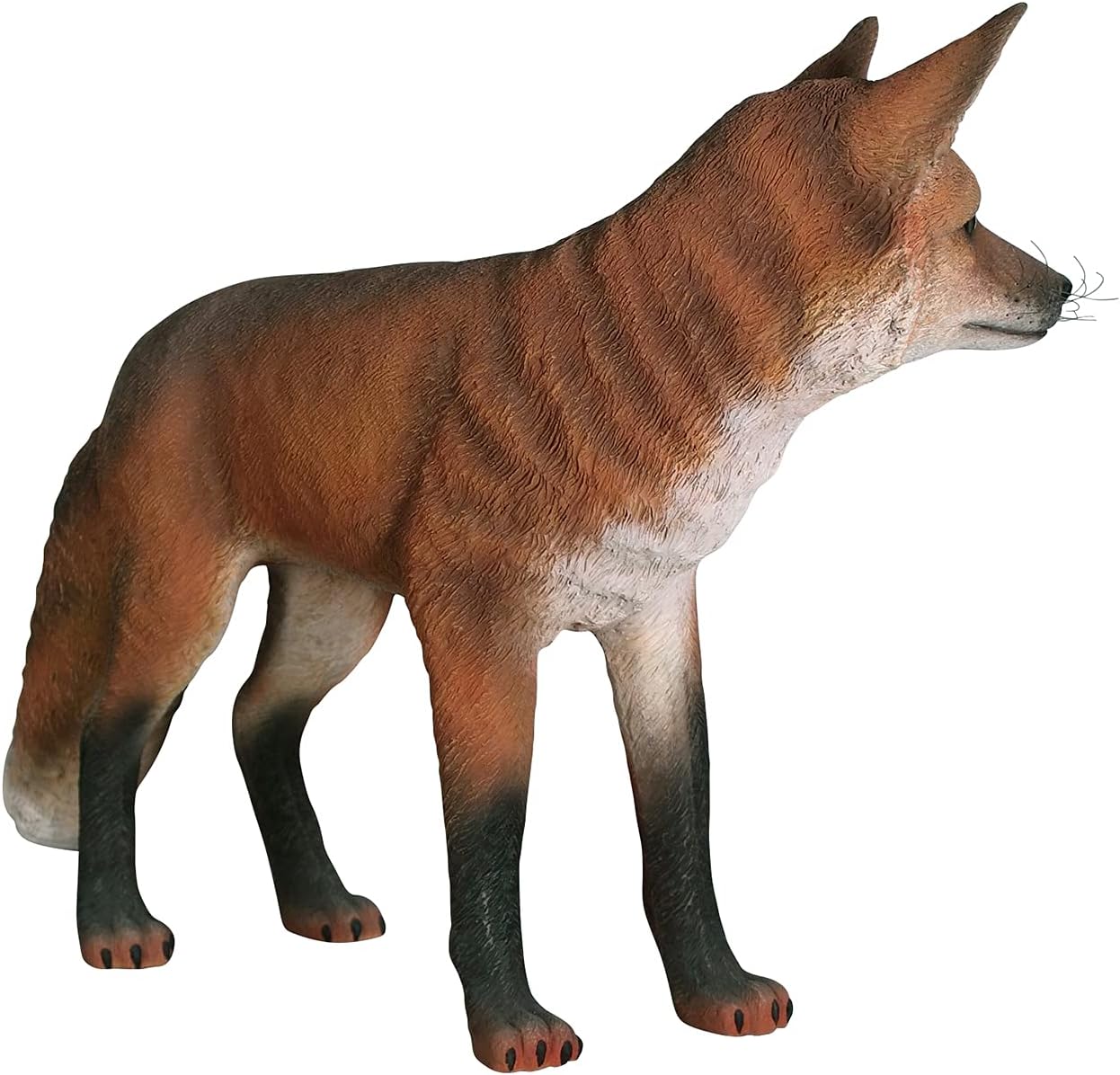 Design Toscano Simon The Woodland Fox Indoor/Outdoor Garden Statue for Patio, Pool or Lawn, 18 Inch Tall, Cast Stone Resin, Red Orange Paint