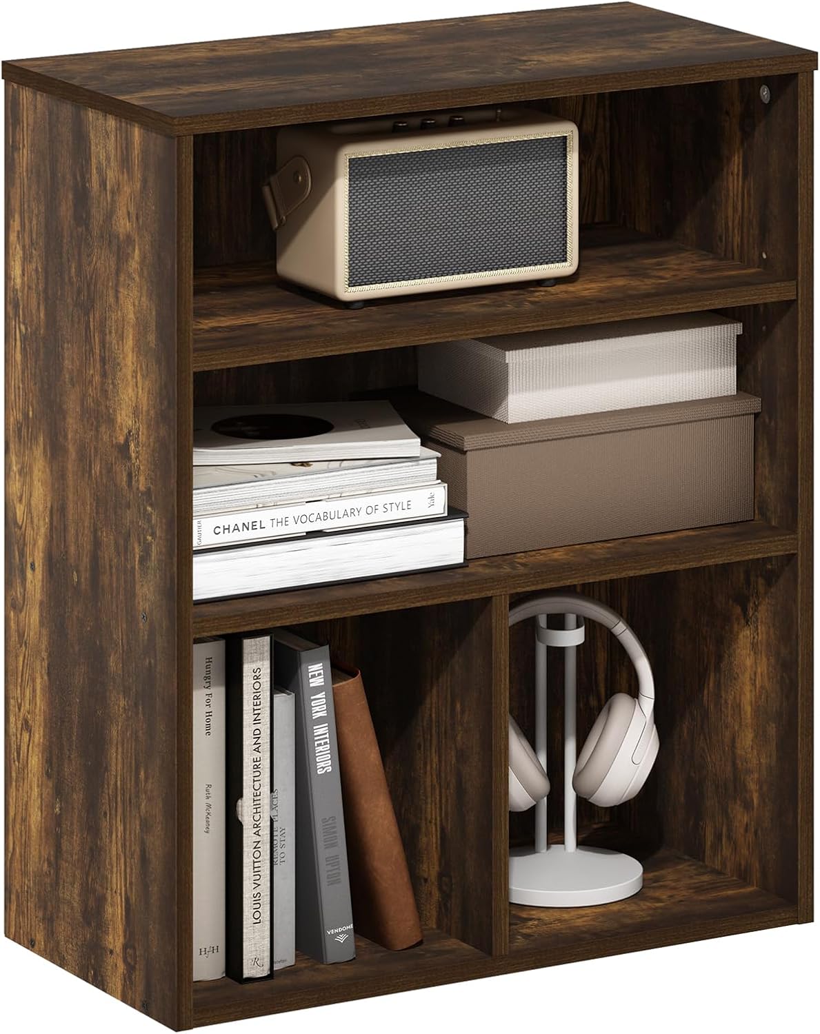 Furinno Jaya Book Shelf, 3-Tier Bookshelf, Bookcase with Adjustable Shelves, 9.5 x 24.5 x 40.3, for Organization and Storage, for Living Room, Bedroom, Home Office, White