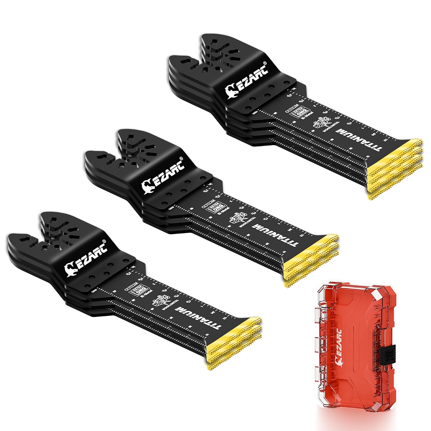 EZARC Titanium Oscillating Tool Blades, Oscillating Multitool Blades for Metal, Wood Nails, Screws Cutting, Plastic, 3 Pack