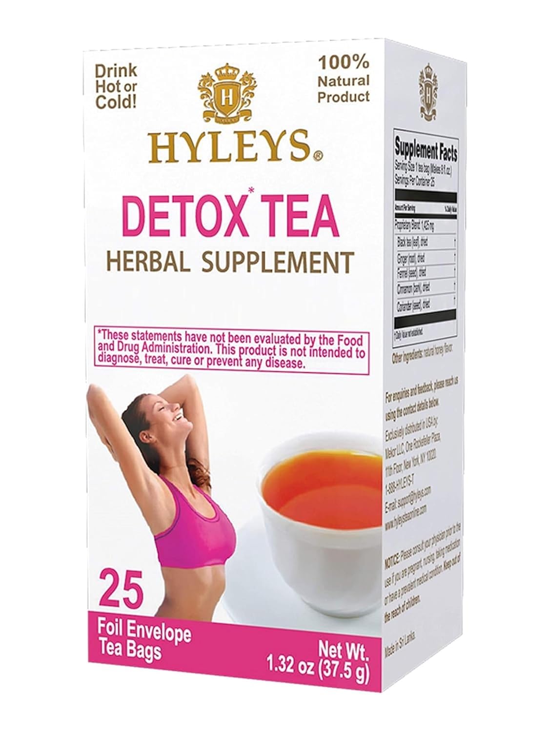 Hyleys 14 Day Weight Loss Tea, Garcinia & Matcha Green Tea, 42 Tea Bags