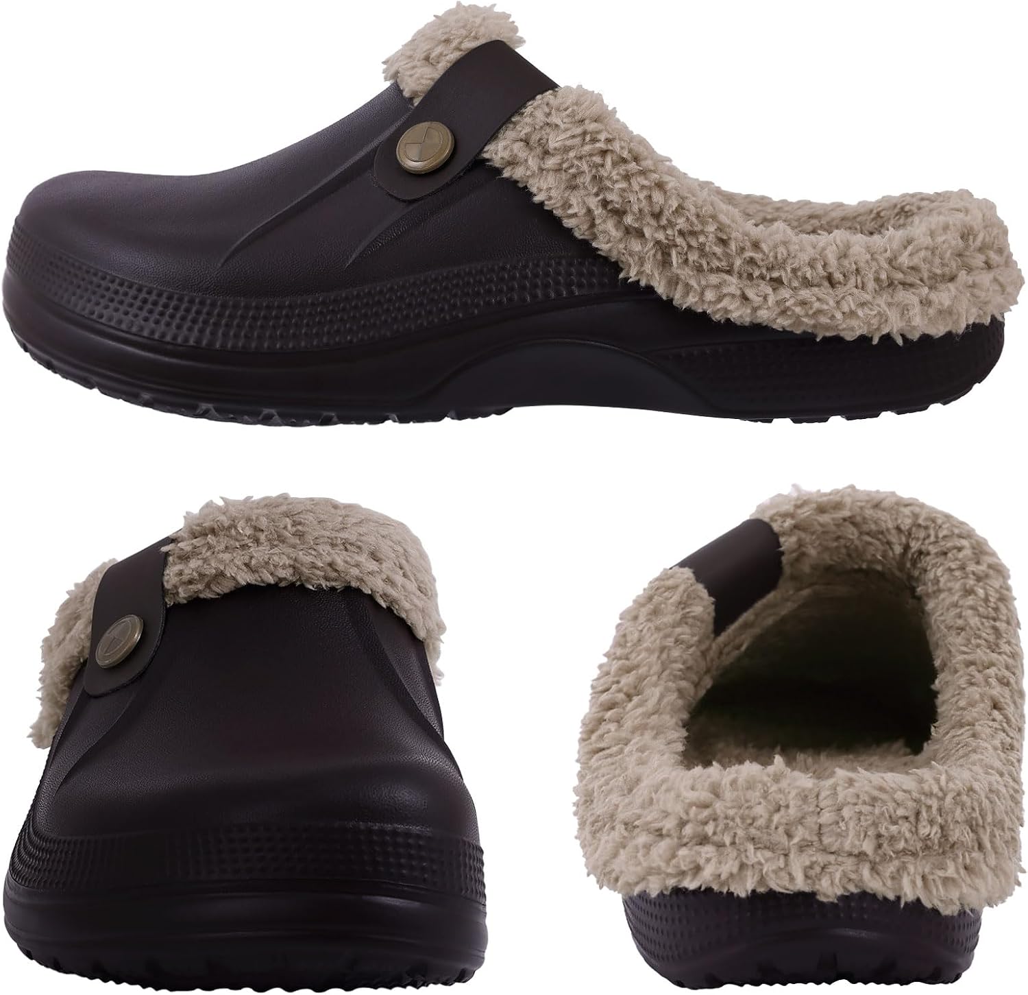 Beslip Fur Lined Clogs for Women & Men Fuzzy Slippers with Memory Foam
