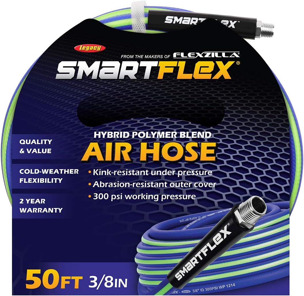 SmartFlex Air Hose, 3/8 in. x 50 ft., Hybrid, Blue - HSF3850BL2