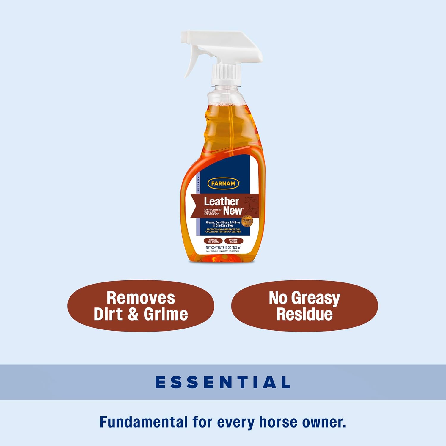 Farnam Leather New Easy-Polishing Glycerine Saddle & Leather Cleaner, 16 oz