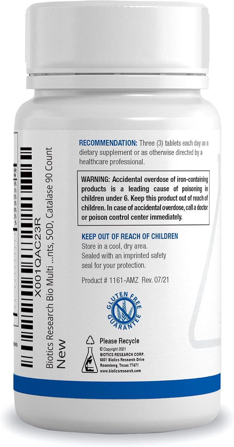 BIOTICS RESEARCH Bio-Multi Plus - Robust Foundational Multivitamin/Mineral Formula, Contains Plant-Based Trace Minerals 270 Tablets