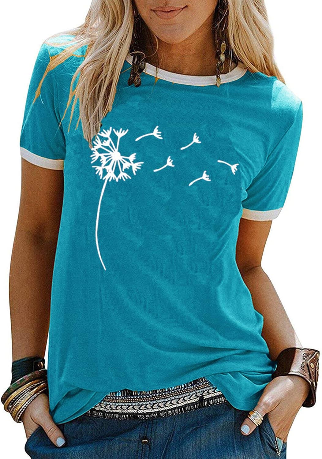 YEXIPO Graphic Tees for Women Short Sleeve Summer Tops Casual Cute T Shirts