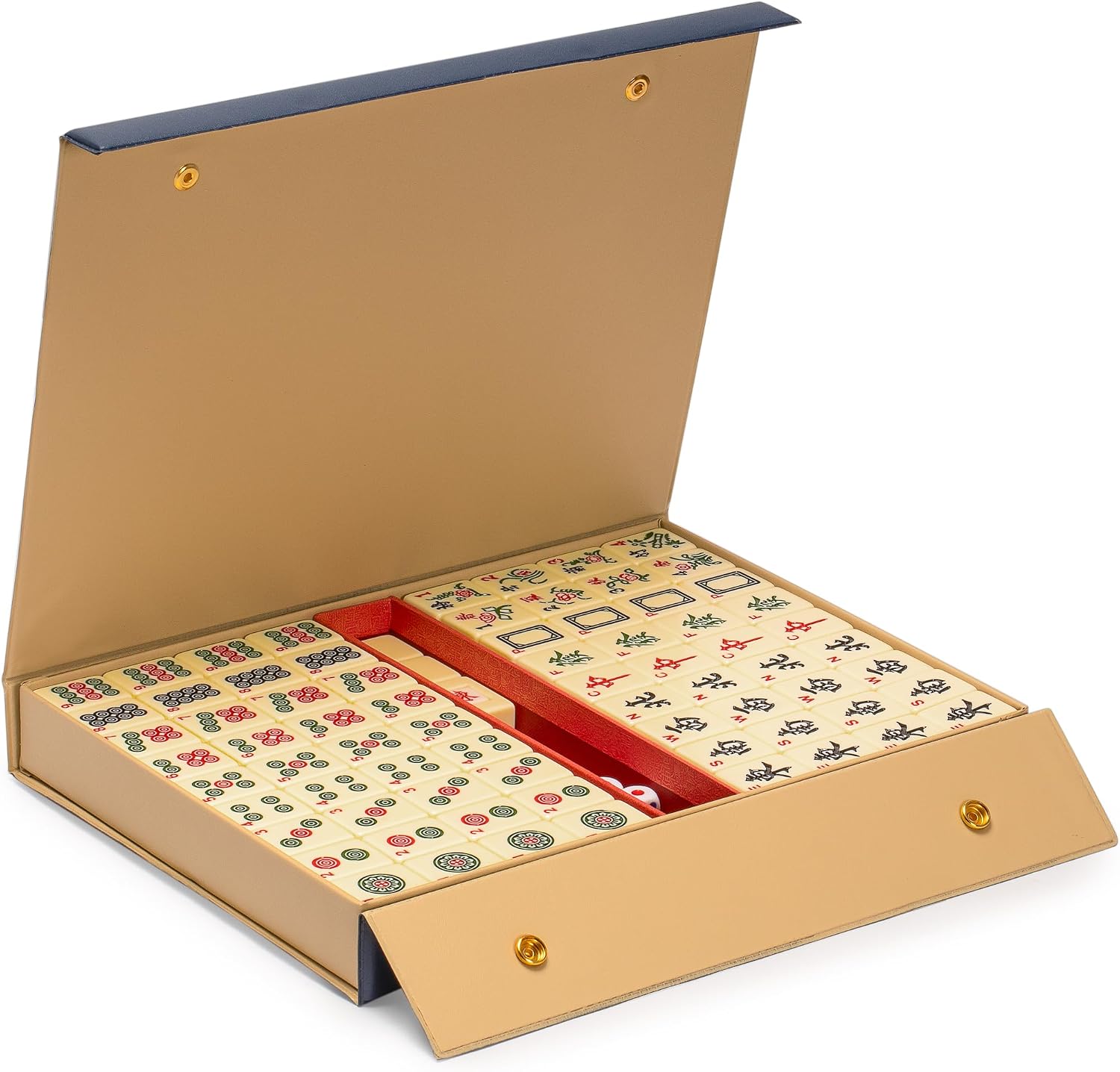 Yellow Mountain Imports Chinese Mahjong Set – Rouge Heritage – 146 Medium Tiles, Professional Set for Chinese-Style Play [中式麻將 專業套裝]
