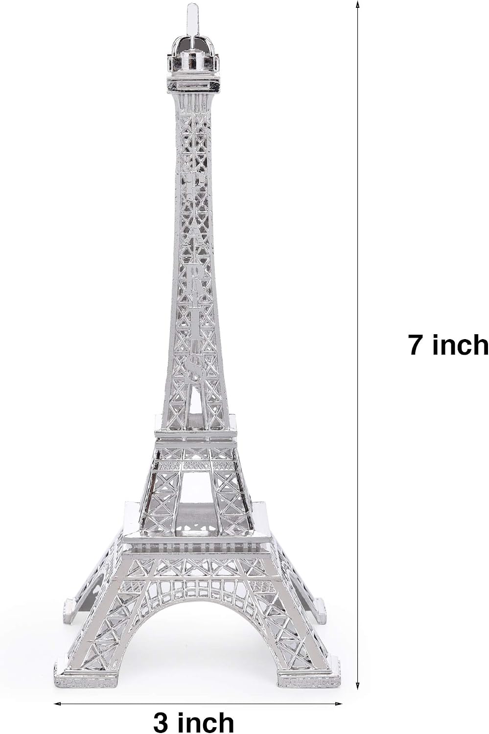 ESHATO Gold Metal Eiffel Tower Statue, 7inch Decorative Figurine Replica Stand Holder for Cake Topper Table Decor Gift Party Home Decoration