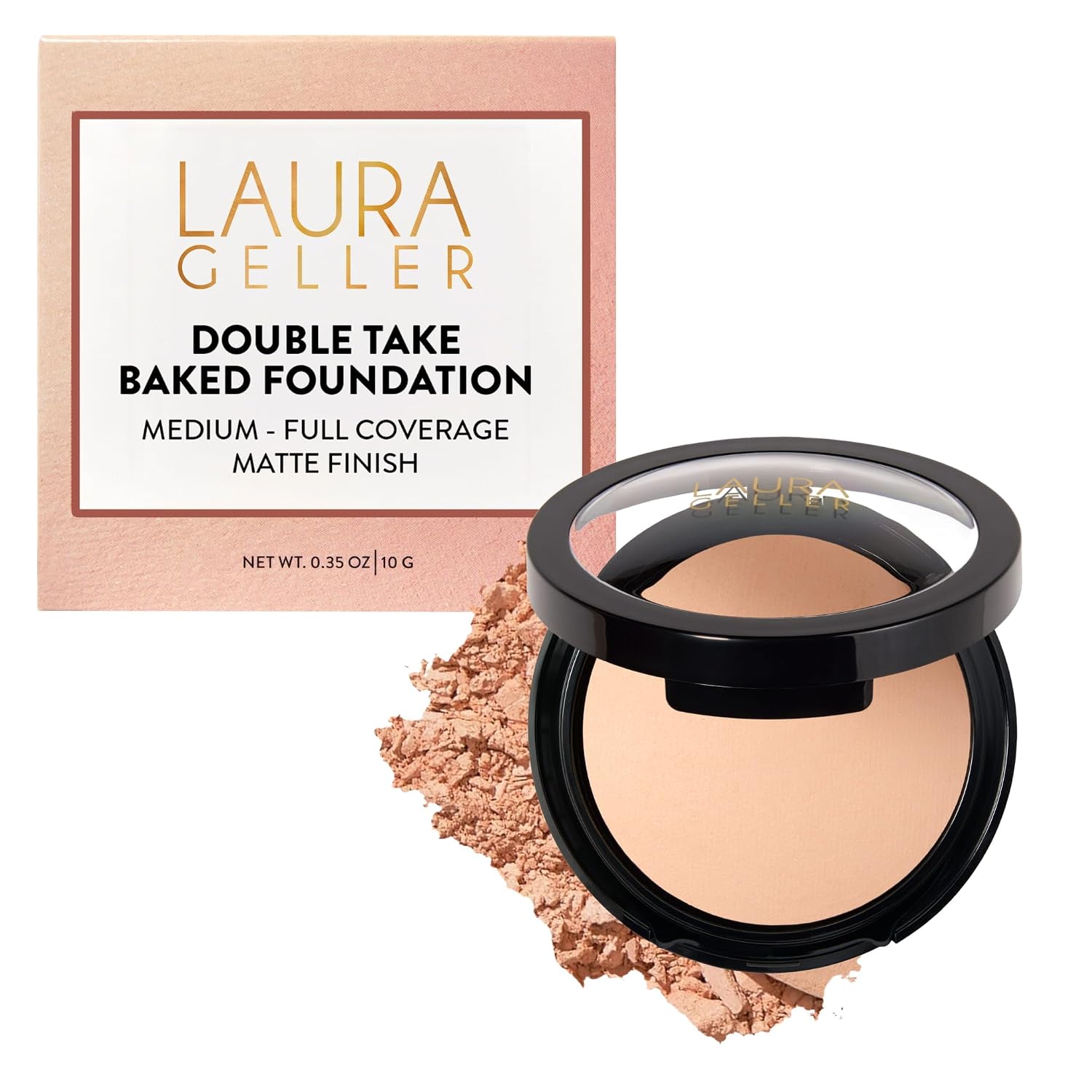 LAURA GELLER Baked Double Take Powder Foundation, Matte Finish – Fair