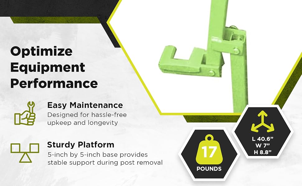 Field Tuff 17 Pound Lightweight Manual T Post Puller for Studded T Posts, PG-07