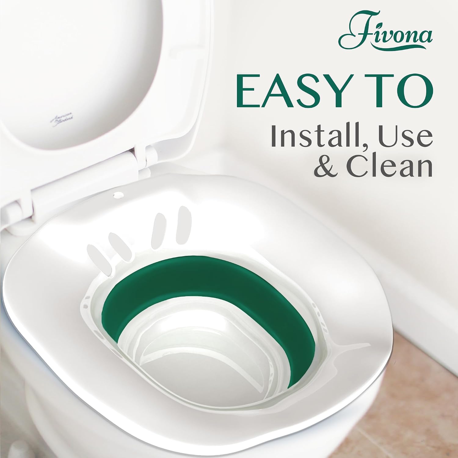 Fivona Sitz Bath for Toilet Seat Postpartum and Hemorrhoids Care - Yoni Steam Seat - Foldable Basin for Epsom Salt Soak - Portable Bidet BPA Free
