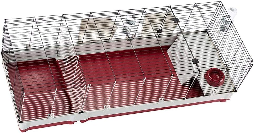 Ferplast Krolik XXL Rabbit Cage w/Wire Extension | Rabbit Cage Includes All Accessories & Measures 63.8L x 23.62W x 19.68H Inches | 1-Year Warranty
